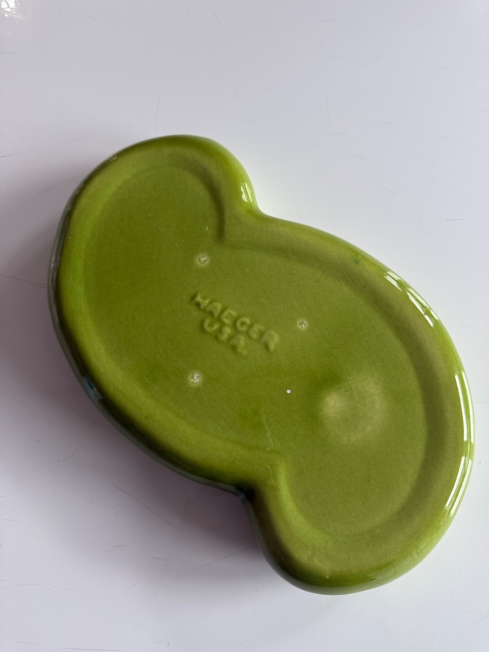 Haeger USA 1946 lotus float vintage chartreuse glazed dish garden planter - Picture 7 of 12
